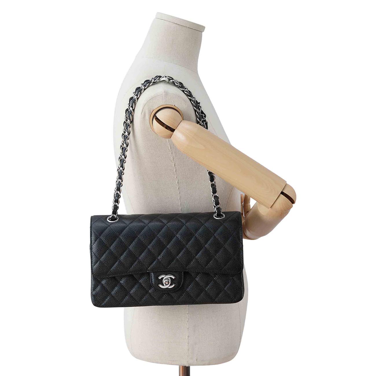 CHANEL(USED)샤넬 A01112 캐비어 클래식 미듐 플랩백